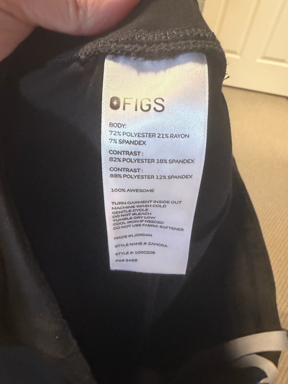 FIGS Black Scrub Set Small Top + Small Petite Pants Zamora Jogger - Picture 4 of 5